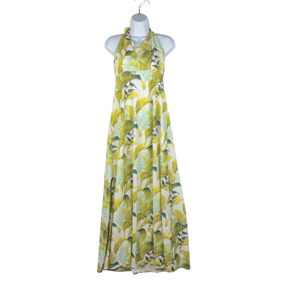Tommy Bahama Maxi Dress Size 6 Floral Halter Lined Back Zip Floor Length